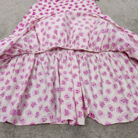 Zara Women's Floral Tiered Maxi Skirt Size Large 100% Cotton Bohemian Cottage - Picture 6 of 9